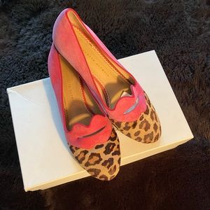 Charlotte Olympia Pink and Leopard Moccasins